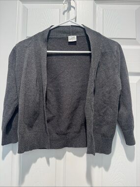 Cielo Open-Front Women's Cardigan in Charcoal Gray